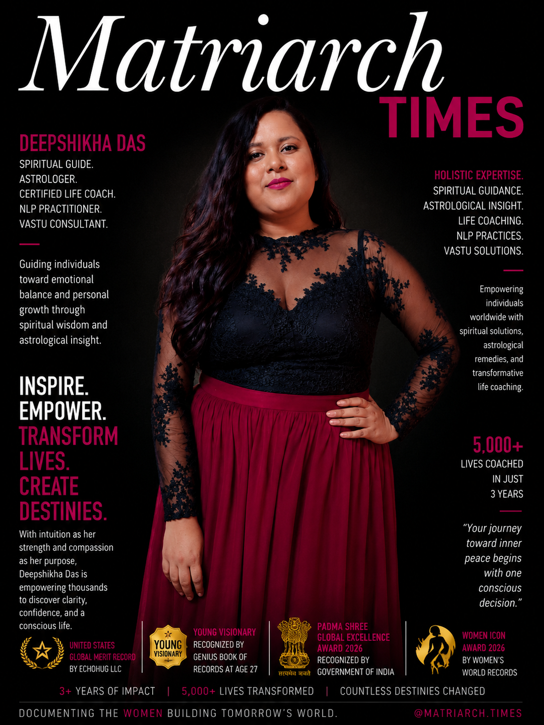 Deepshikha Das, award-winning spiritual guide, astrologer, certified life coach, and NLP practitioner featured by Matriarch Times