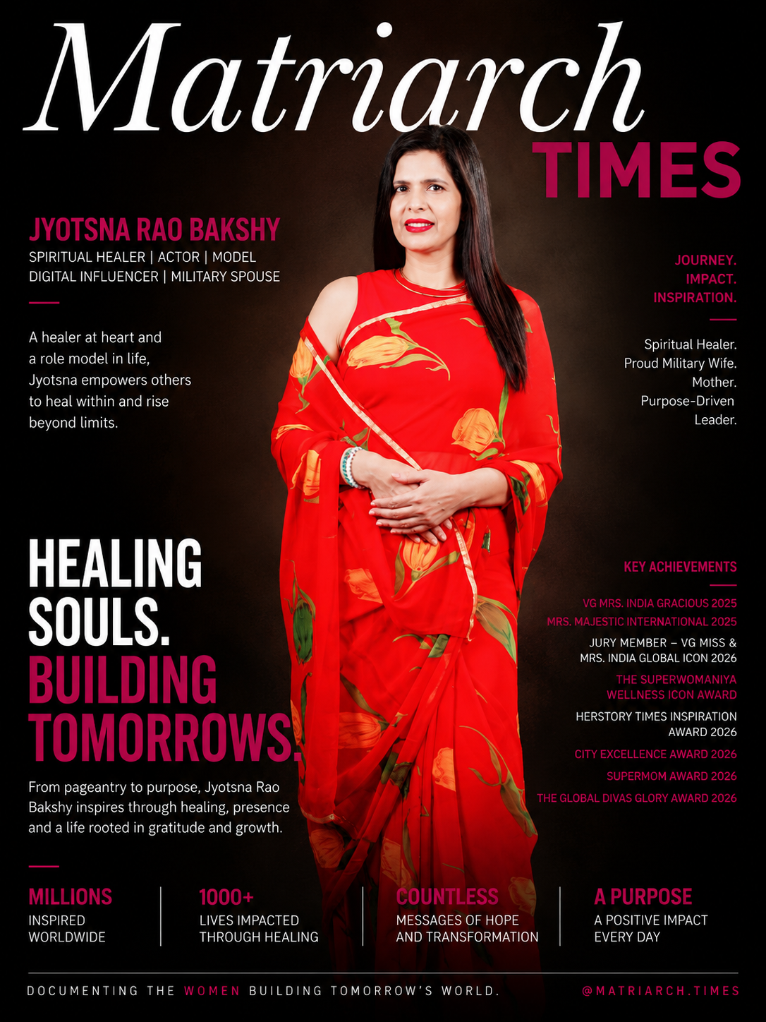 Jyotsna Rao Bakshy, spiritual healer, wellness mentor, actor, and digital influencer featured by Matriarch Times.